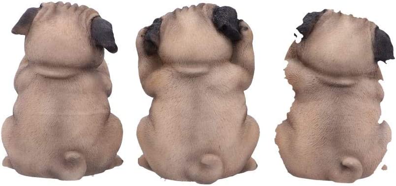 Nemesis Now Three Wise Pugs 8.5cm, Resin, Fawn