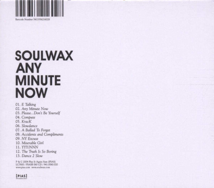 Any Minute Now [Audio CD]