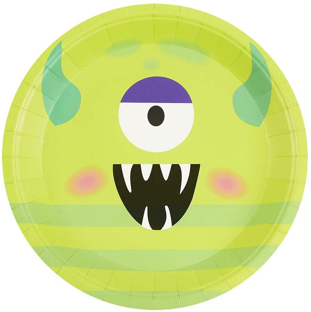Smiffys Halloween Tableware, Monster Plates, Green x8