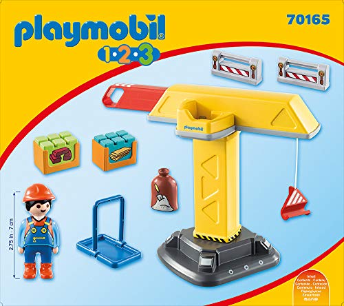 Playmobil 70165 1.2.3 Construction Crane for Children 18 Months+