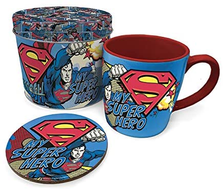 Pyramid International Superman Mug and Coaster Gift tin Set My Super Hero Official One Size