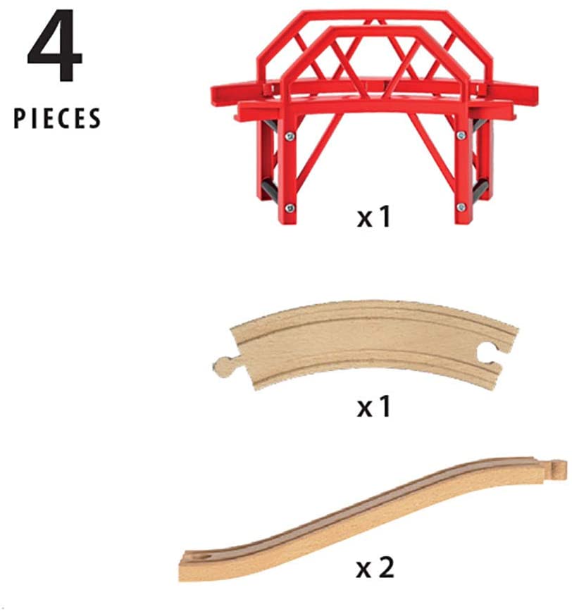 BRIO World Curved Train Bridge for Kids Age 3 Years Up - Compatible with all BRIO Railway Sets & Accessories
