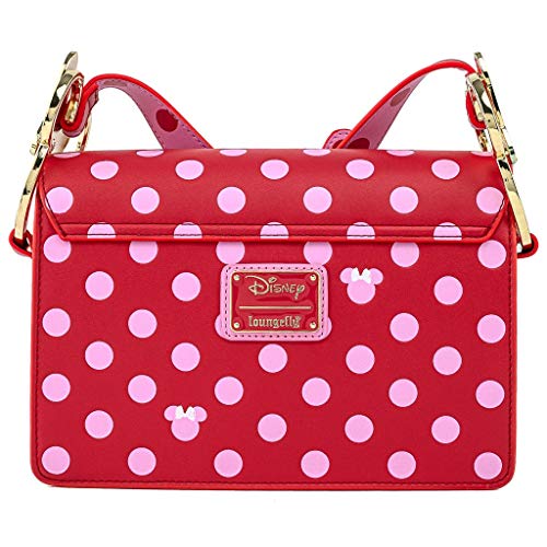 Loungefly Disney Minnie Mouse Pink Polka Dot Bow Crossbody Bag Purse