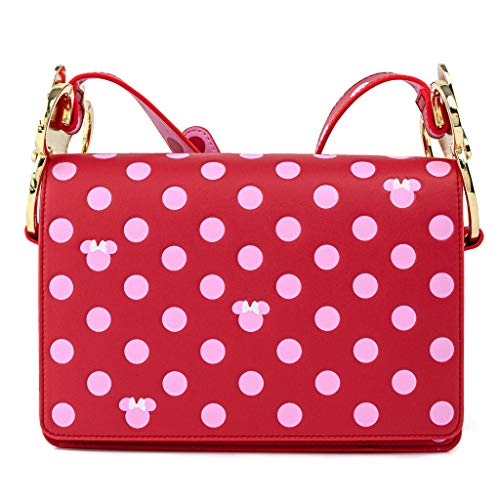 Loungefly Disney Minnie Mouse Pink Polka Dot Bow Crossbody Bag Purse