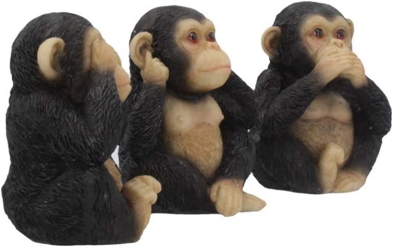 Nemesis Now U4174M8 Three Wise Chimps Figurine 8cm Black