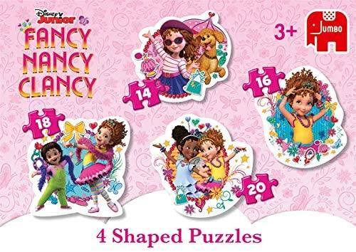 Jumbo 19761 Disney Fancy Nancy 4 in 1 Shaped Puzzles - Yachew