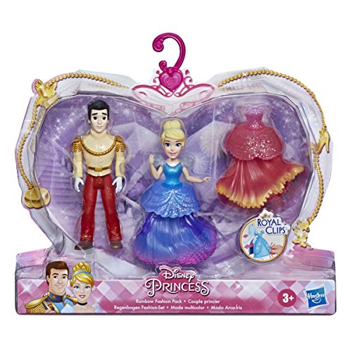 Disney Princess Cinderella and Prince Charming Collectible Small Doll Royal Clip