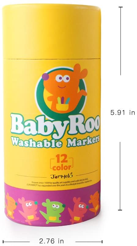 Jar Melo JA90480 Washable Markers Baby Roo 12 Colors