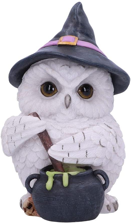 Nemesis Now Owl Potion Figurine 17.5cm, White