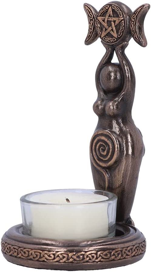 Nemesis Now Triple Goddess Tea Light Holder 12cm, Bronze