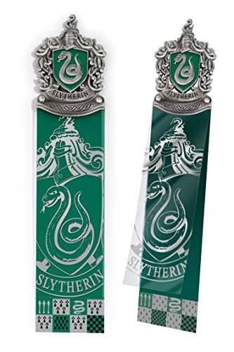 The Noble Collection Harry Potter Slytherin Crest Bookmark - 6.7in (17cm) Die Cast Metal, PVC and Card Bookmark - Officially Licensed Film Set Movie Gifts Stationery