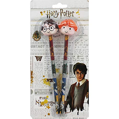 BSS Harry Potter Bleistifte mit Radiergummi-Aufsatz, 2er-Packung, Etui (6), Schreibwaren