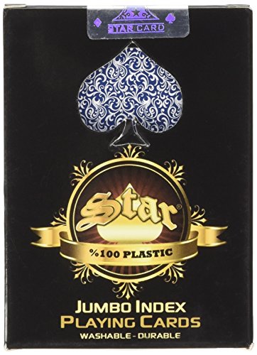 Staroyun 1030653 Plastic Star Poker Jumbo Playing Card, Multi-Color