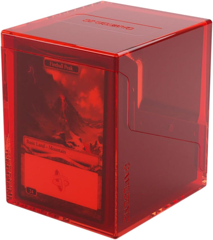 Bastion 100+ XL Deck Box - Compact, Secure, and Perfectly Organized for Your Trading Cards! Safely Protects 100+ Double-Sleeved Cards, Red Color