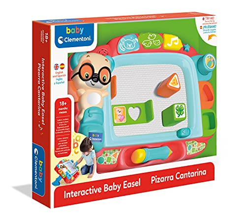Clementoni 61338 Baby Interactive Magnetic Easel for Toddlers-Ages 18 Months Plu