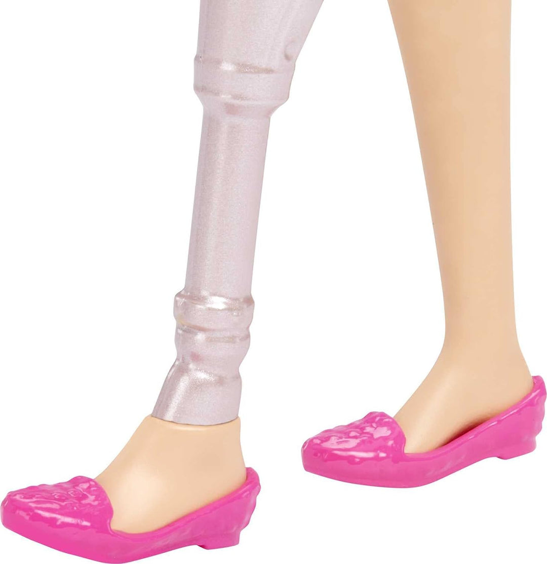 Barbie Interior Designer Doll, Blonde, Pink Dress & Houndstooth Jacket, Prosthetic Leg
