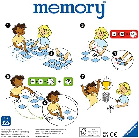 Ravensburger Classic Memory Game - Matching Picture Snap Pairs For Kids