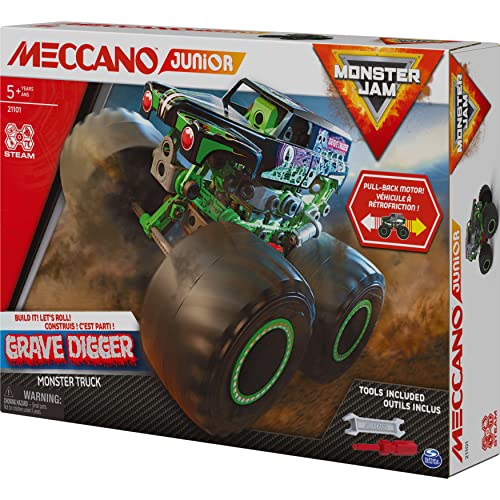 Meccano Junior, offizieller Monster Jam Grave Digger Monster Truck STEM-Modellbau