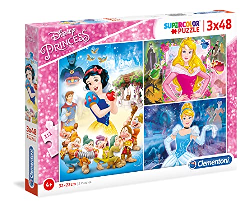 Clementoni - 25211 - Supercolor Puzzle for children - Princess - 3x48 Pieces - D