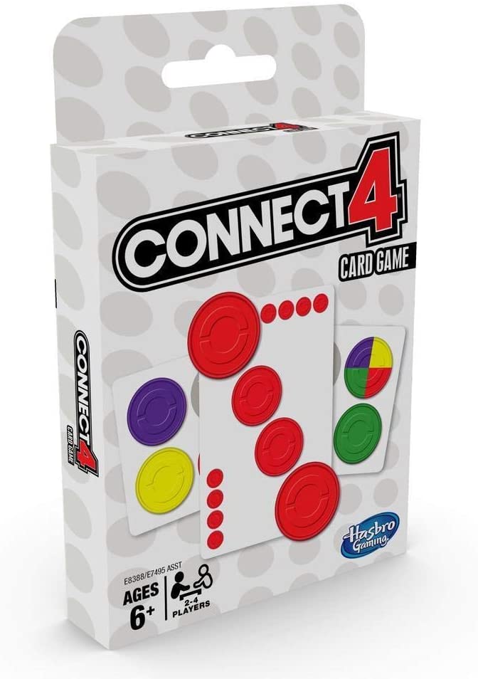 Connect 4 Card Game for Kids Ages 6 and Up, 2-4 Players 4-In-A-Row Game