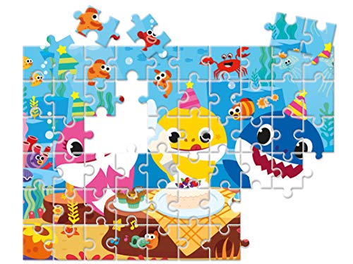 Clementoni 26095, Baby Shark Supercolor Double Face Coloring Puzzle for Children