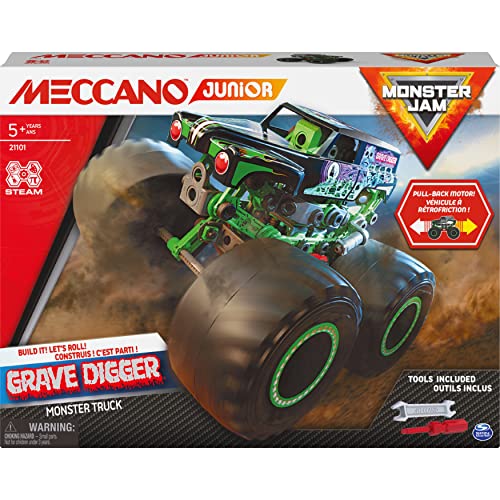 Meccano Junior, offizieller Monster Jam Grave Digger Monster Truck STEM-Modellbau