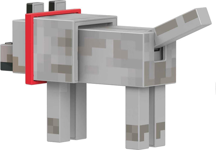 Minecraft Diamond Wolf Action Figure with Accessories Including Magnetic Bone