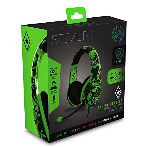 Stealth Renegade Neon Green Camo Over Ear Gaming Headset PS4/PS5, XBOX, Nintendo