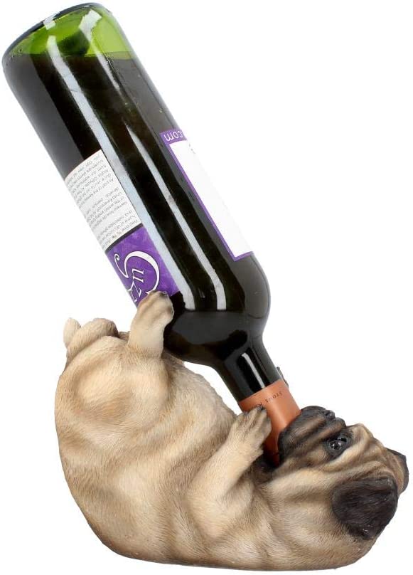 Nemesis Now Guzzlers Pug Wine Bottle Holder 21cm Fawn