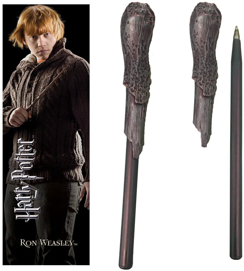The Noble Collection Harry Potter Ron Weasley Wand Pen and Bookmark - 9in (23cm) Stationery Pack - Officially Licensed Film Set Movie Props Wand Gifts