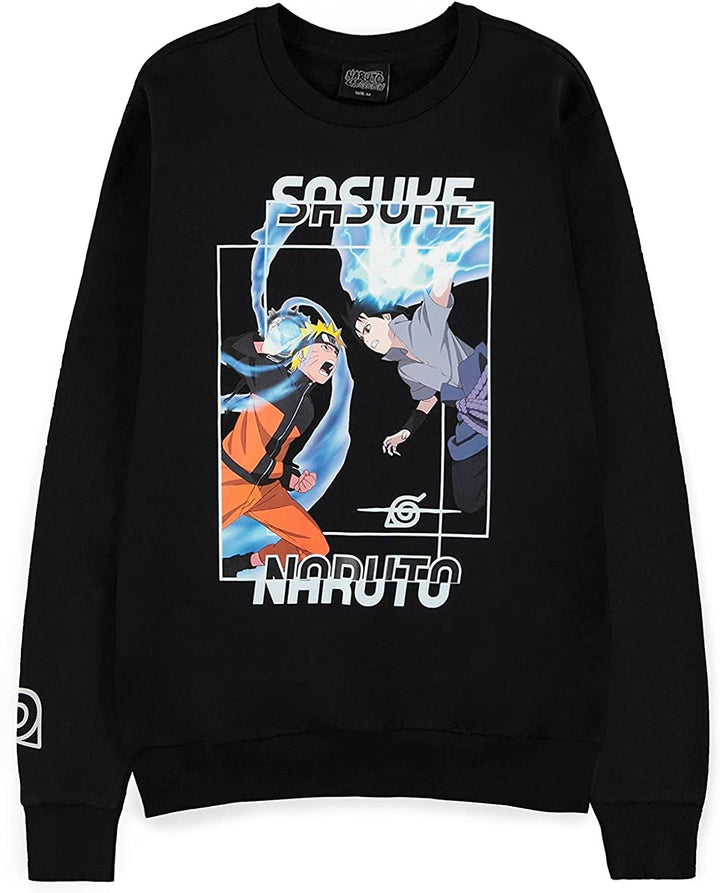 Difuzed Naruto Shippuden Men's Boys' Crew Sweater, black, XL