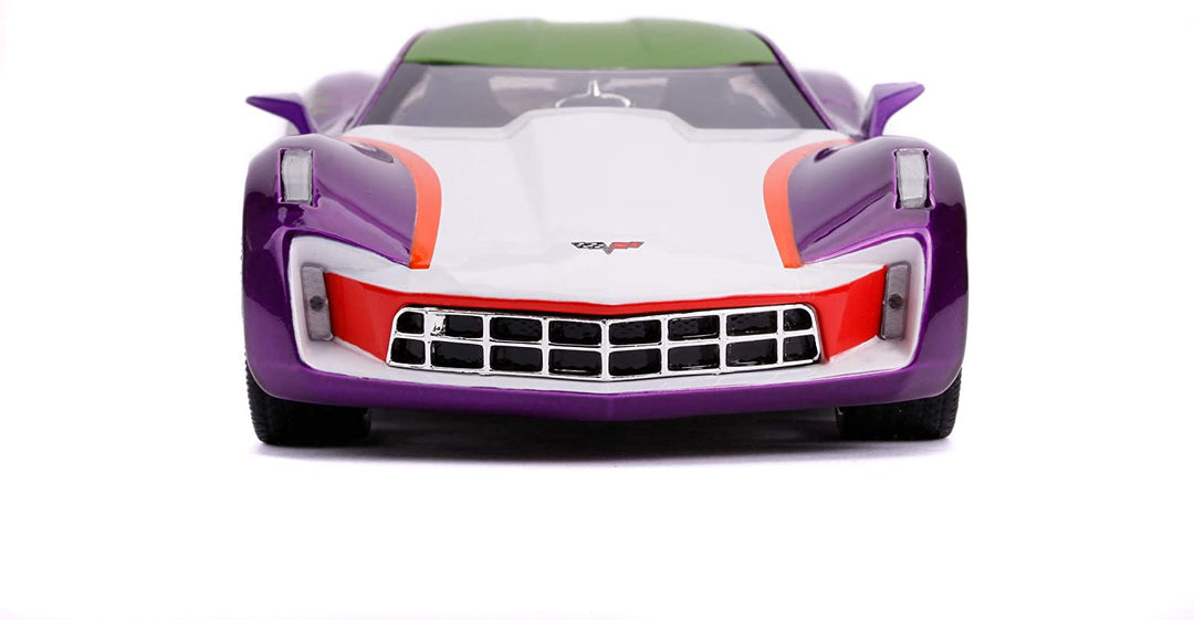 Jada 253255020 Chevrolet Joker 2009 Chevy Corvette Stingray 1:24 Scale DIE-CAST CAR, Purple, Green, White