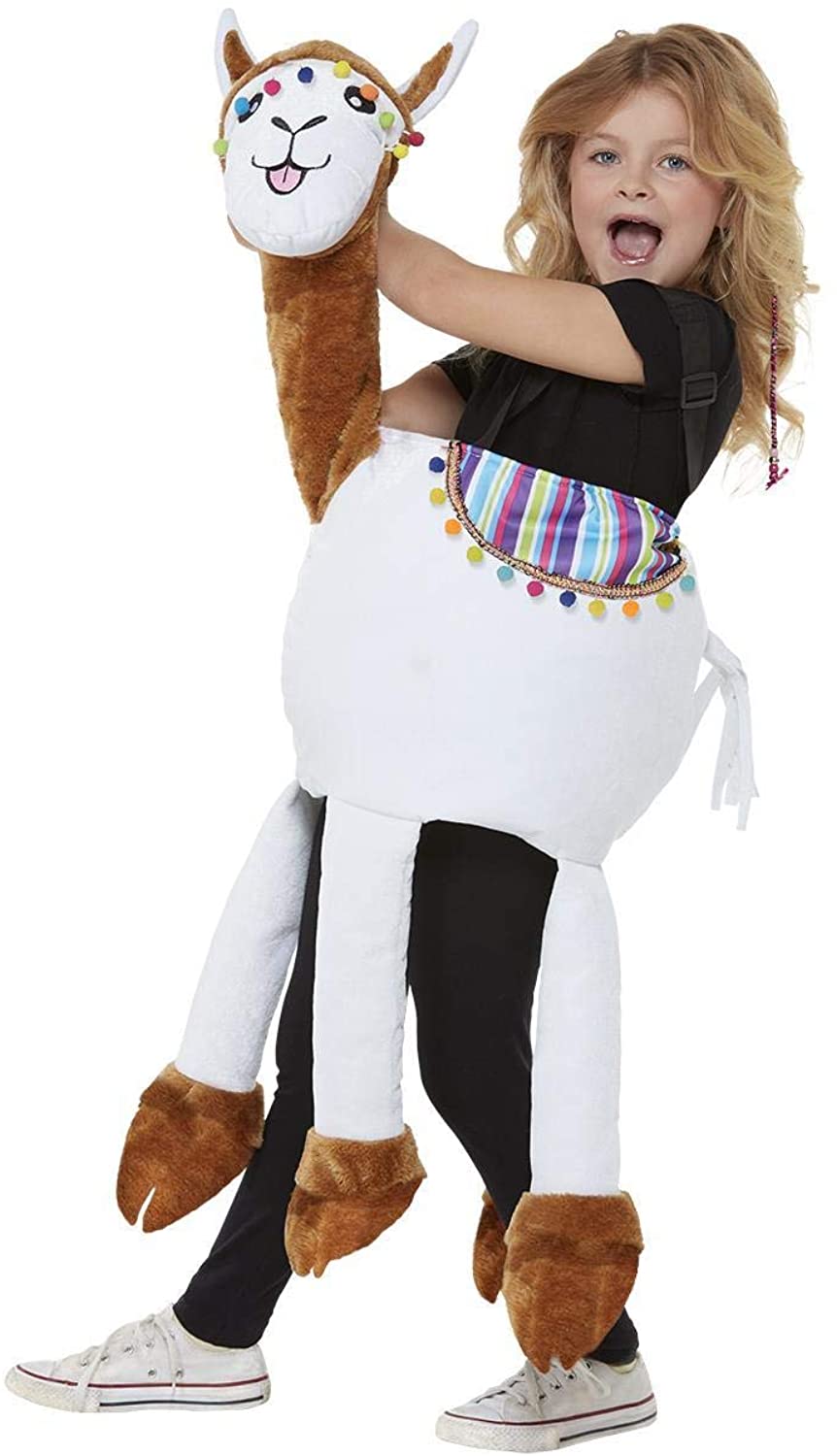 Smiffys 71085 Ride in Llama Costume, Girls, White, One Size