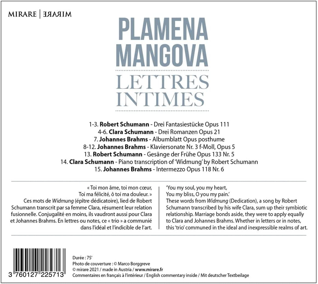 Mangova, Plamena - Plamena Mangova: Lettres Intimes [Audio CD]