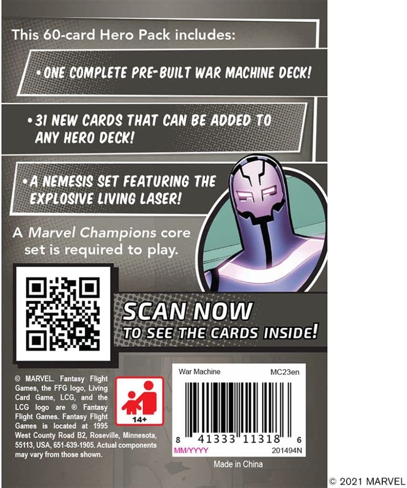 Fantasy Flight Games | Marvel Champions: Warmachine Hero Pack | Miniatures Game
