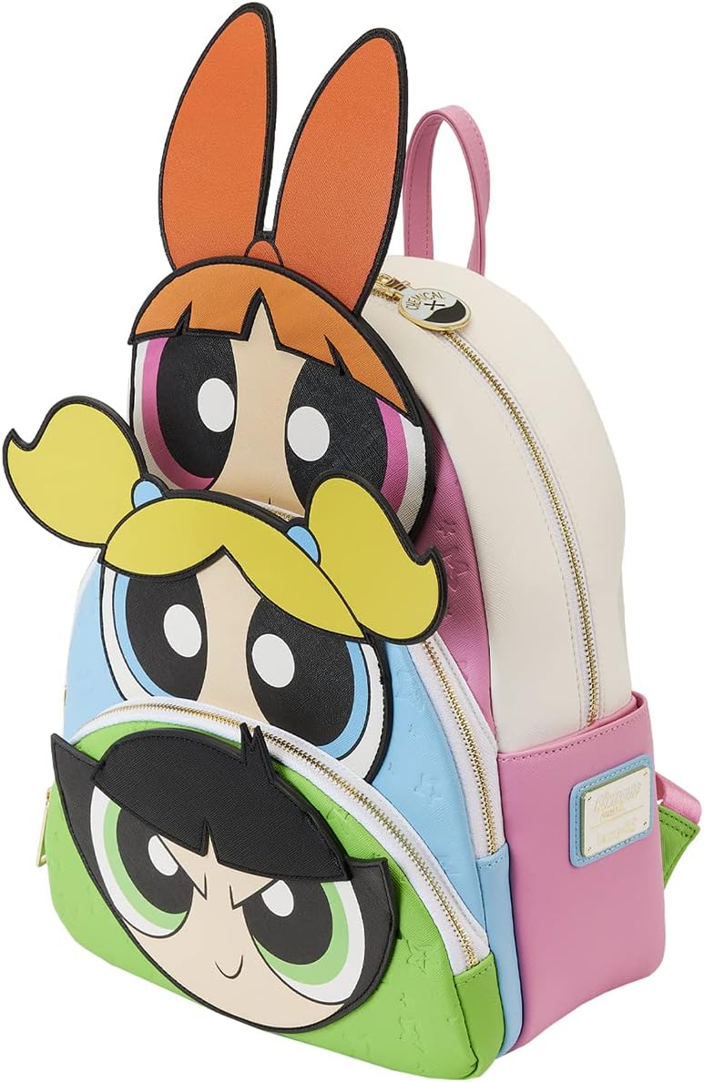 Powerpuff Girls Triple Pocket Mini Backpack, White, One Size