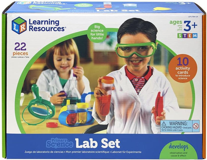 Learning Resources LSP2784-UK Primary Science Set, Hands on Lab Kit for Kids, Easy Follow Activities, Beakers, Magnifying Glass, Funnel, Pipette, 22 Pieces
