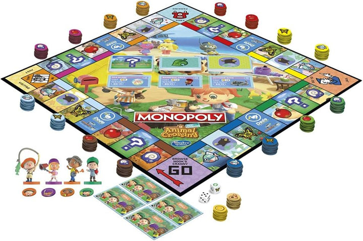 Monopoly Animal Crossing New Horizons Edition Brettspiel für Kinder ab 8 Jahren, unterhaltsames Spiel für 2–4 Spieler