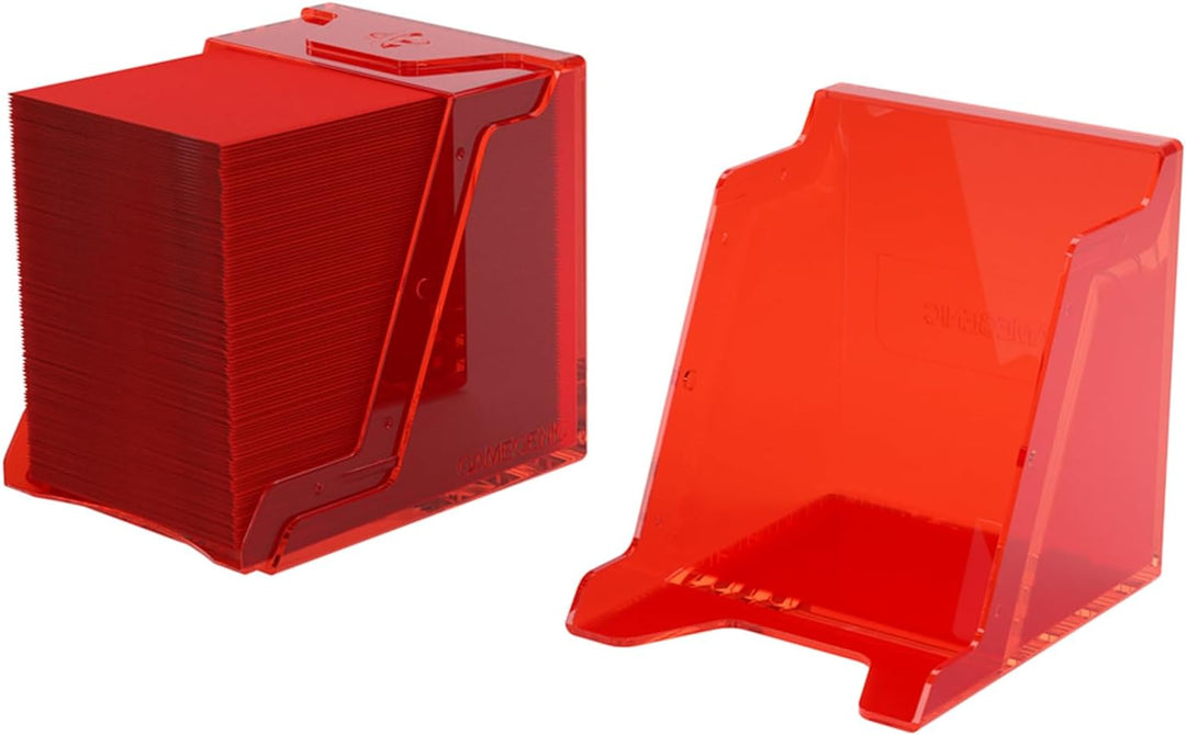 Bastion 100+ XL Deck Box - Compact, Secure, and Perfectly Organized for Your Trading Cards! Safely Protects 100+ Double-Sleeved Cards, Red Color