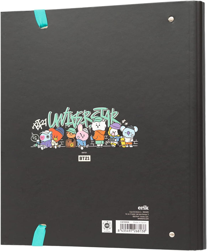 Grupo Erik BT21 Official Merchandise 4 Ring Binder | Premium A4 Folders Ring Binder