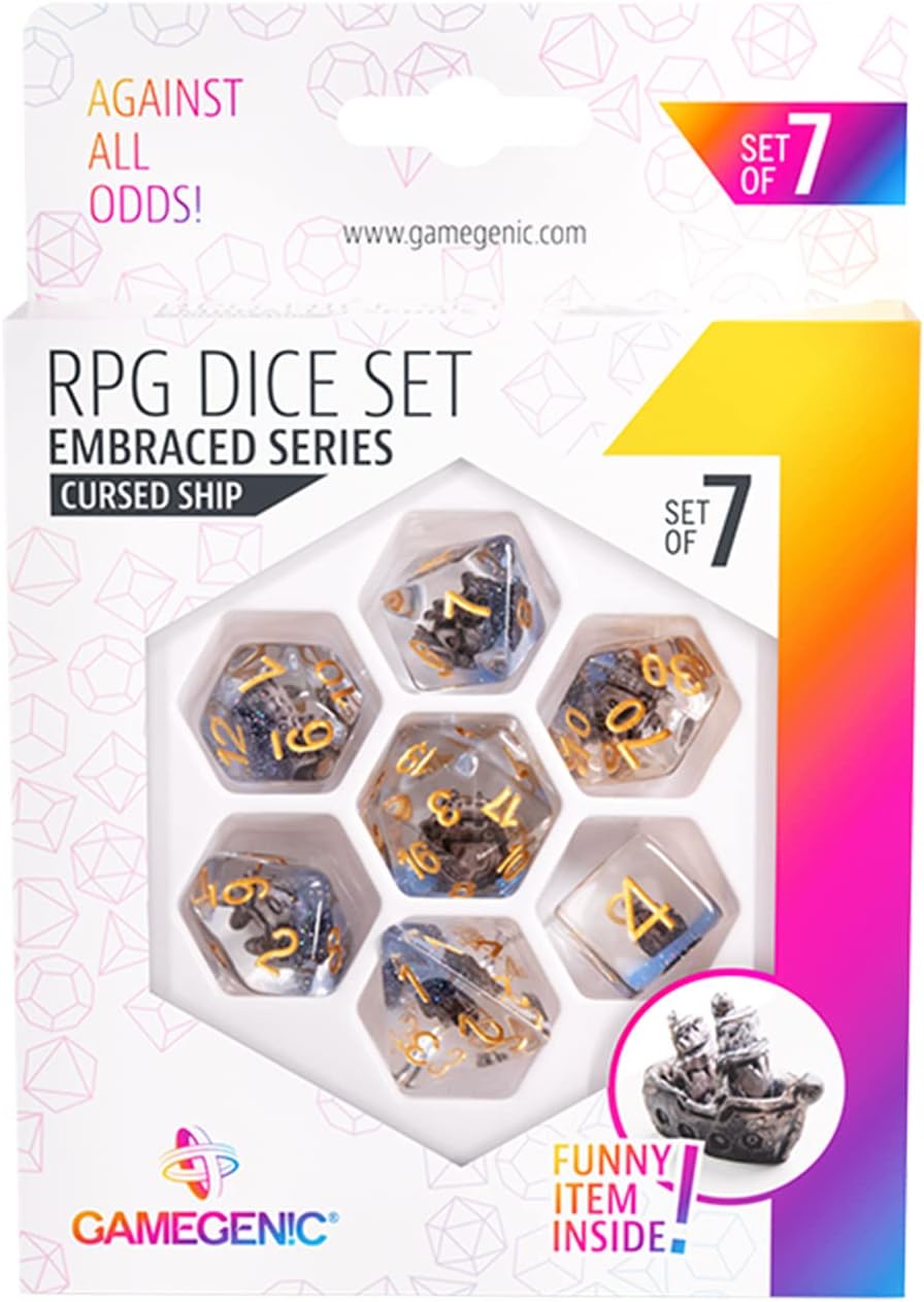 UNIT Gamegenic Embraced Series - Green Skull - RPG Dice Set (7pcs) Multicolor