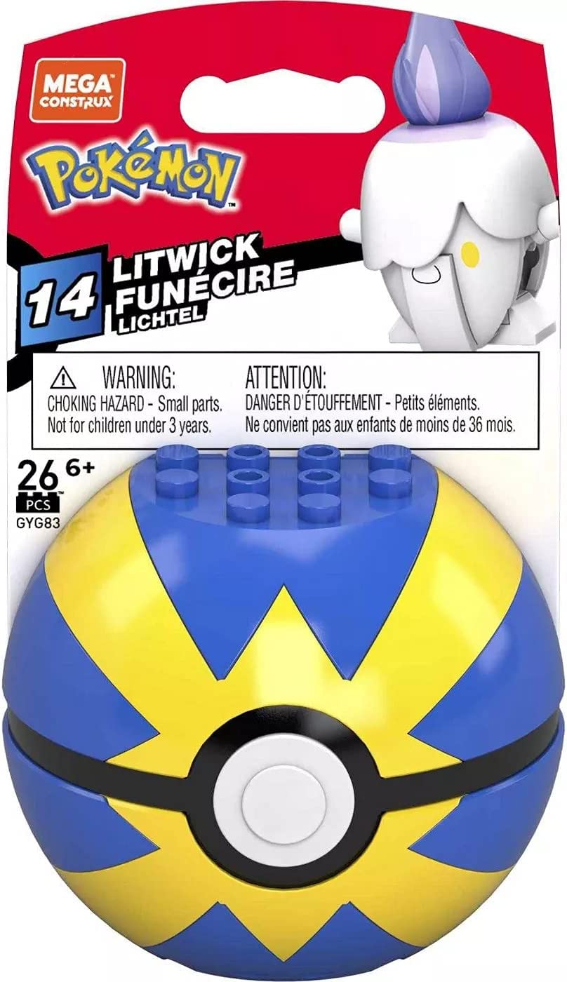 Mega Construx Pokemon Litwick Poke Ball Building Set
