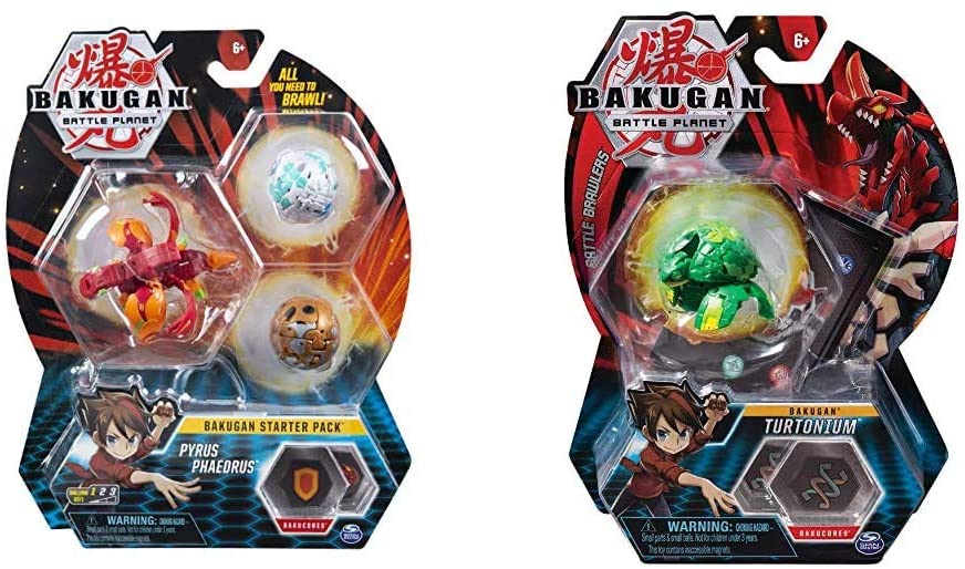 Bakugan Plastic Starter Pack Set Assortment 6045144 & Cardboard Aquos Core 1 Pack Assortment 6045148 for Age 5+