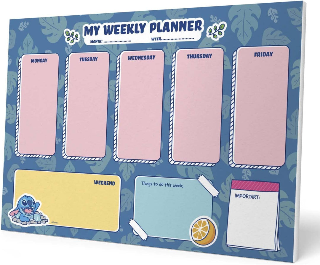 Grupo Erik Disney Stitch Weekly Planner A4 | Disney Calendar | Family Calendar