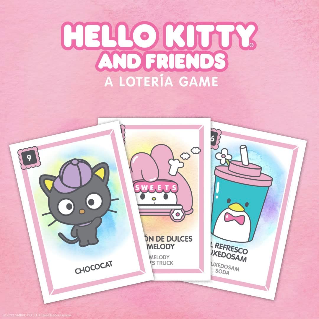 Hello Kitty® and Friends Loteria|Traditional Loteria Mexicana Game of Chance|Bingo Style Game Featuring Custom Artwork & Illustrations from Hello Kitty|Inspired by Spanish Words & Mexican Culture