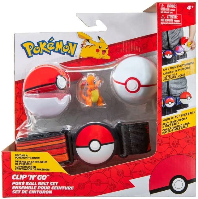 Pokemon Clip and Go Belt Set Charmander Glumanda & Pokemon Balls - 1 x 5 cm Poke
