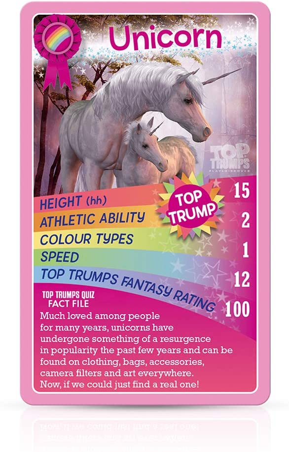 Horses and Ponies and Unicorns Top Trumps Card Game