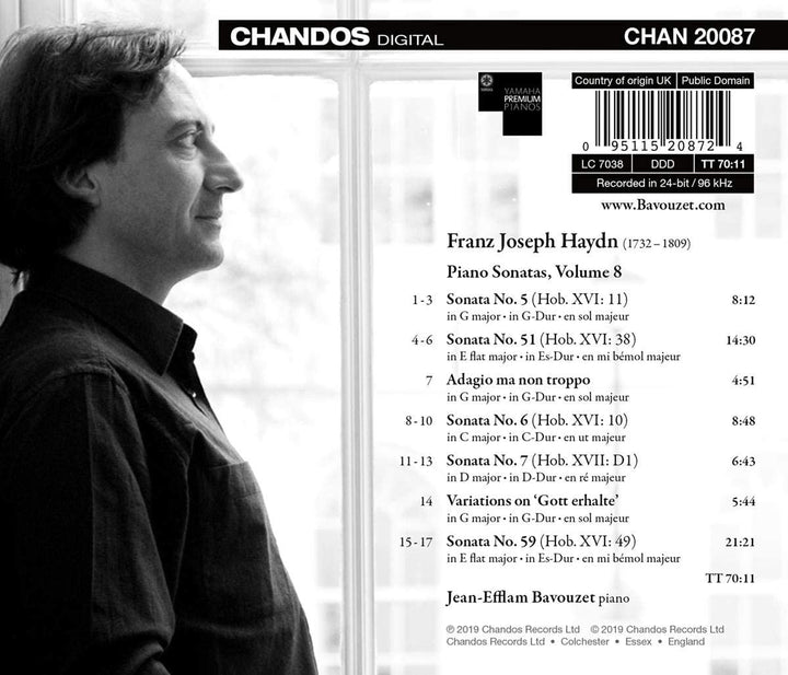 Jean-Efflam Bavouzet - Haydn: Piano Sonatas Vol 8 [Jean-Efflam Bavouzet] [Chandos: CHAN 20087] [Audio CD]