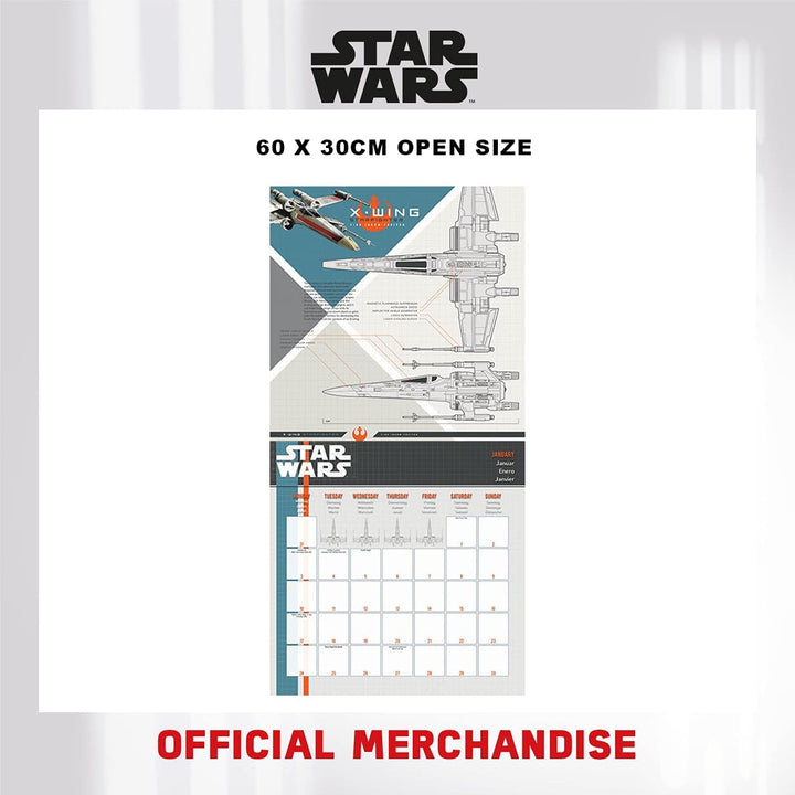 Disney Star Wars Iconic Vehicles Kalender 2022 – Monatsplaner 30 cm x 30 cm – offizielles Merchandise