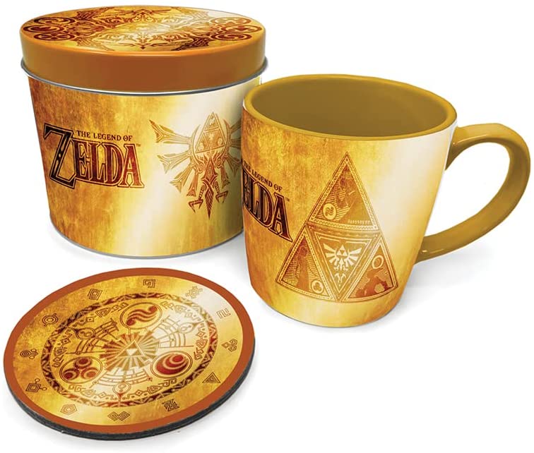 Legend of Zelda Gift Set with Mug and Coaster in Reusable Gift Tin - Official Me